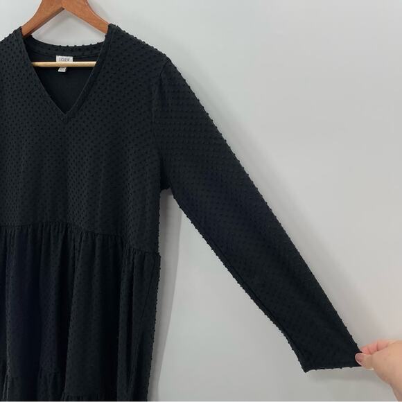 J. Crew Tiered Textured Swiss Dot Midi Dress Size Large Boho Countryside Chic - Picture 5 of 10